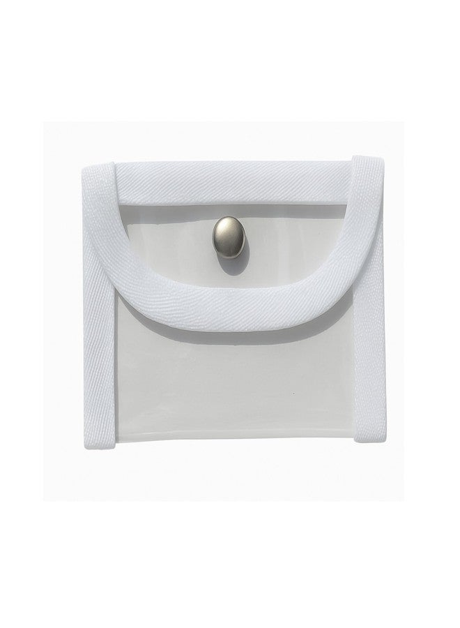 GadgetBite حقيبة نقود صغيرة شفافة من GadgetBite، مقاومة للماء، حقيبة تخزين بطاقات صغيرة، محفظة صغيرة لطيفة شفافة من مادة PVC، محفظة، سماعات رأس لطيفة، كابلات بيانات متعددة الأغراض. (أبيض، عبوة من قطعة واحدة) - Image 1